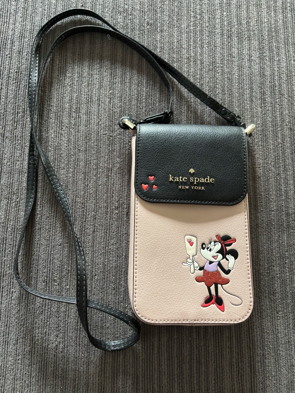 kate spade Pink & Black Minnie Mouse Crossbody Phone Bag